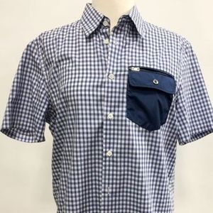 💋💋Auth Prada 39 Short Sleeve Button Down Shirt
